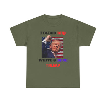 Trump I Bleed Red, White and Blue, Trump Fight for America Shirt, Trump Assassination Attempt Shirt, Trump Shooting Shirt, Donald Trump Rally Shooting, Trump Sweatshirt