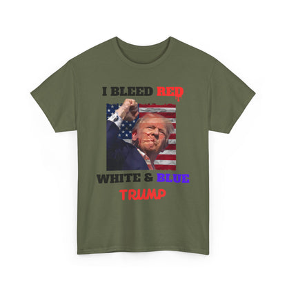 Trump I Bleed Red, White and Blue, Trump Fight for America Shirt, Trump Assassination Attempt Shirt, Trump Shooting Shirt, Donald Trump Rally Shooting, Trump Sweatshirt