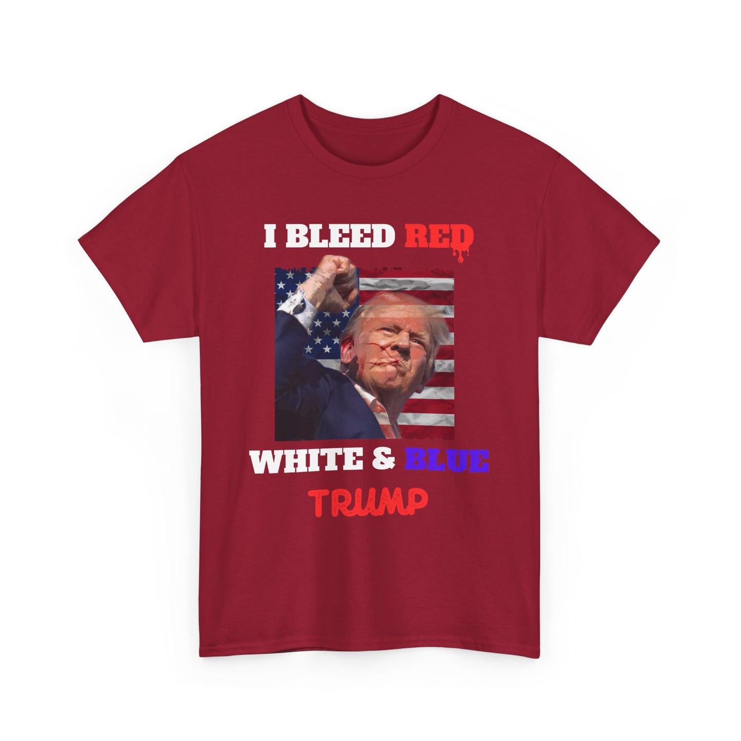 Trump I Bleed Red, White and Blue, Trump Fight for America Shirt, Trump Assassination Attempt Shirt, Trump Shooting Shirt, Donald Trump Rally Shooting, Trump Sweatshirt